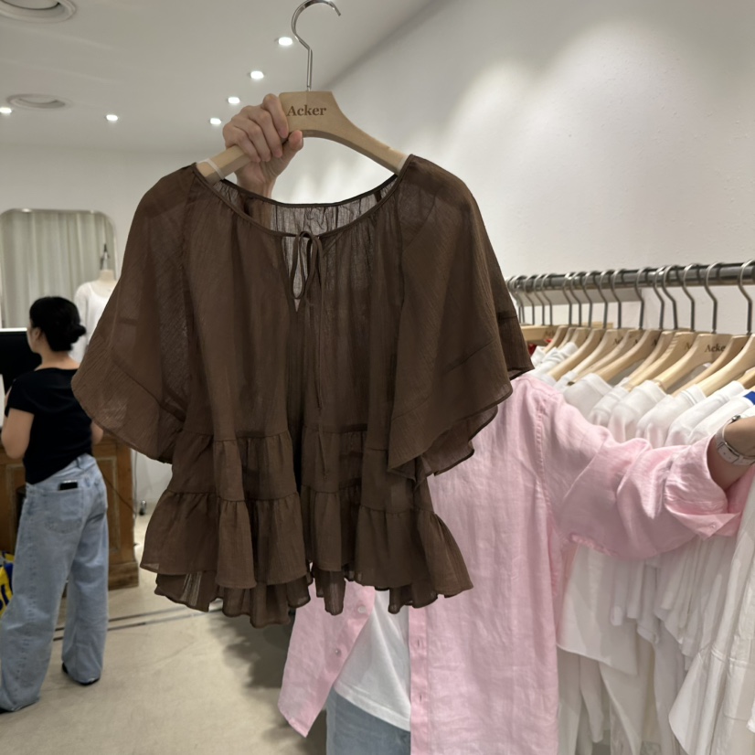 ACKER韓國直郵㊣女裝新品人氣推薦時尚熱賣25春夏襯衫蕾絲衫ACKER襯衫/蕾絲衫圖色2