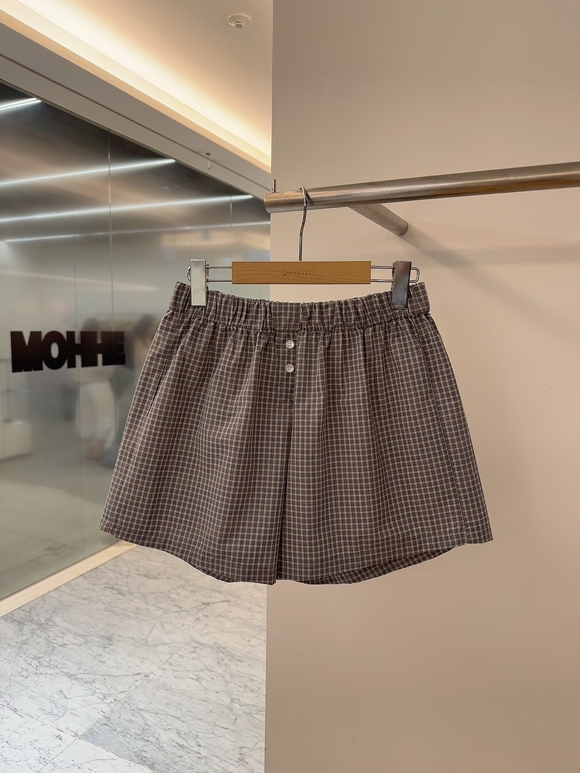 DE VENTI直郵韓國代購㊣女裝新品時尚休閑25春夏推薦短褲格紋DE VENTI短褲