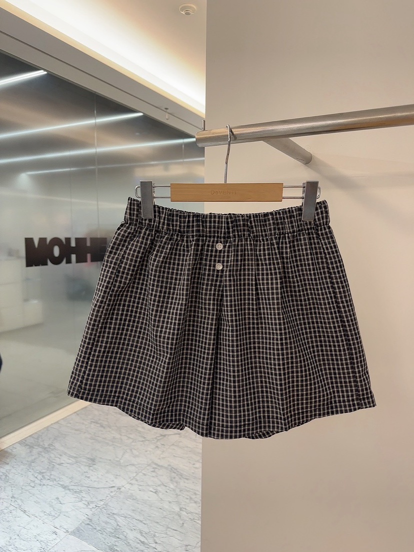 DE VENTI直郵韓國代購㊣女裝新品時尚休閑25春夏推薦短褲格紋DE VENTI短褲圖色2