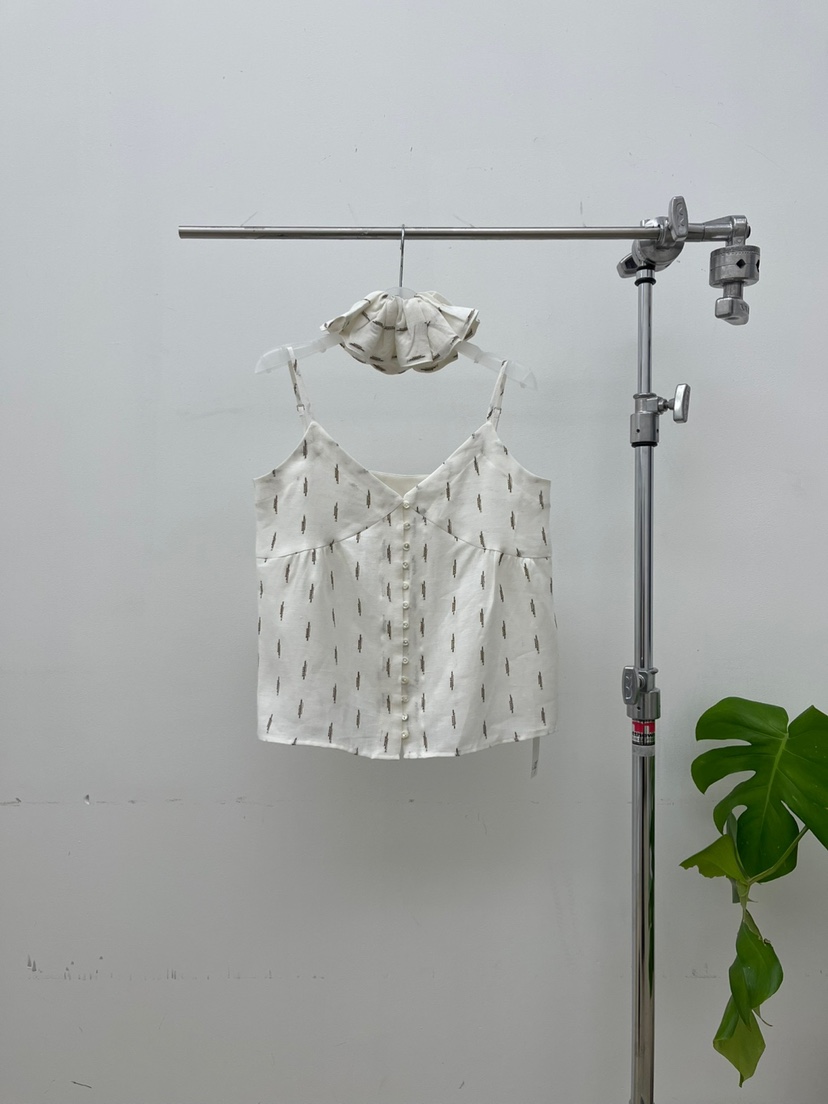 ATMOSPHERE韓國直郵㊣女裝新款時尚熱賣吊帶背心含頭飾亞麻ATMOSPHERE/BLING吊帶/背心圖色1