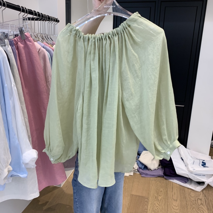 RIVEROOM直郵韓國代購㊣女裝新品25春夏時尚熱賣襯衫蕾絲衫RIVEROOM襯衫/蕾絲衫