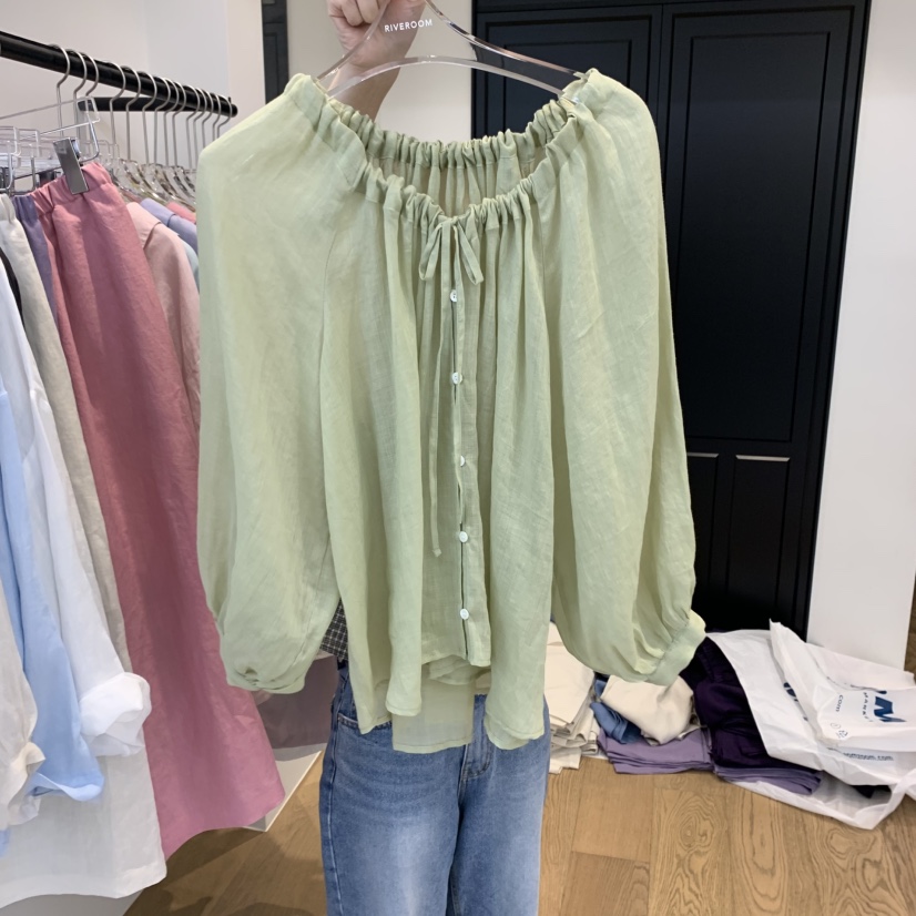 RIVEROOM直郵韓國代購㊣女裝新品25春夏時尚熱賣襯衫蕾絲衫RIVEROOM襯衫/蕾絲衫圖色2