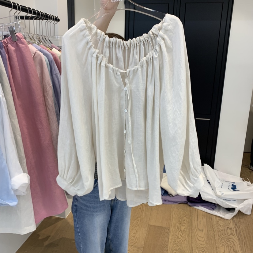 RIVEROOM直郵韓國代購㊣女裝新品25春夏時尚熱賣襯衫蕾絲衫RIVEROOM襯衫/蕾絲衫圖色3