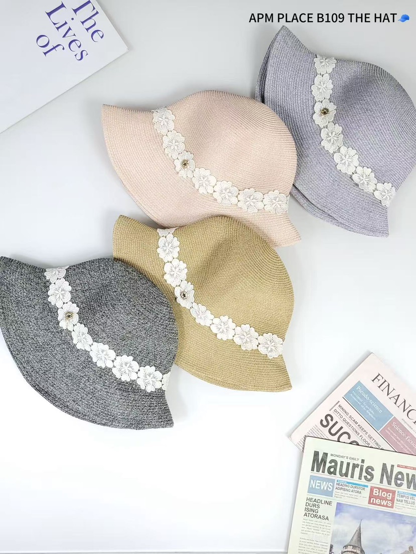 THE HAT-P東大門實拍女士新品25春夏推薦休閑人氣帽子蕾絲花THE HAT帽子