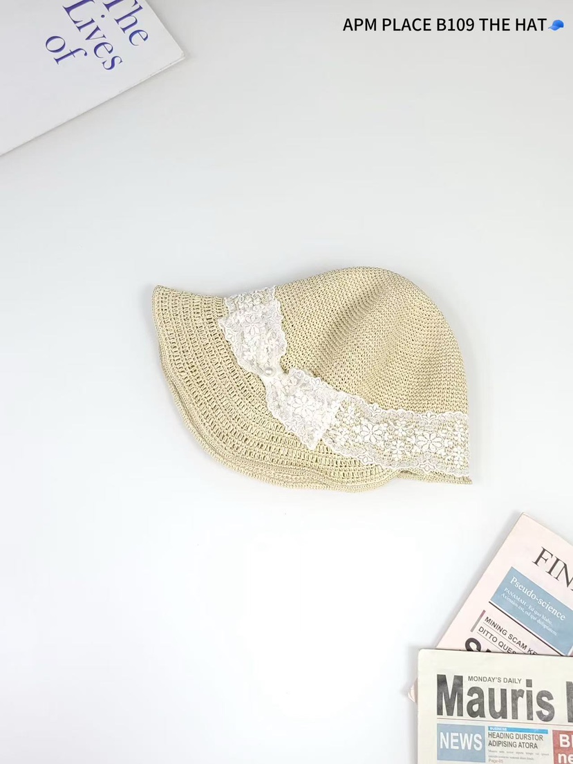 THE HAT-P東大門實拍女士新品休閑25春夏推薦帽子漁夫帽蕾絲THE HAT帽子