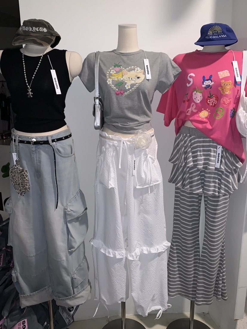SEOLO東大門實拍女裝新款真品熱賣人氣職業推薦休閑褲荷葉邊Seolo seoul休閑褲