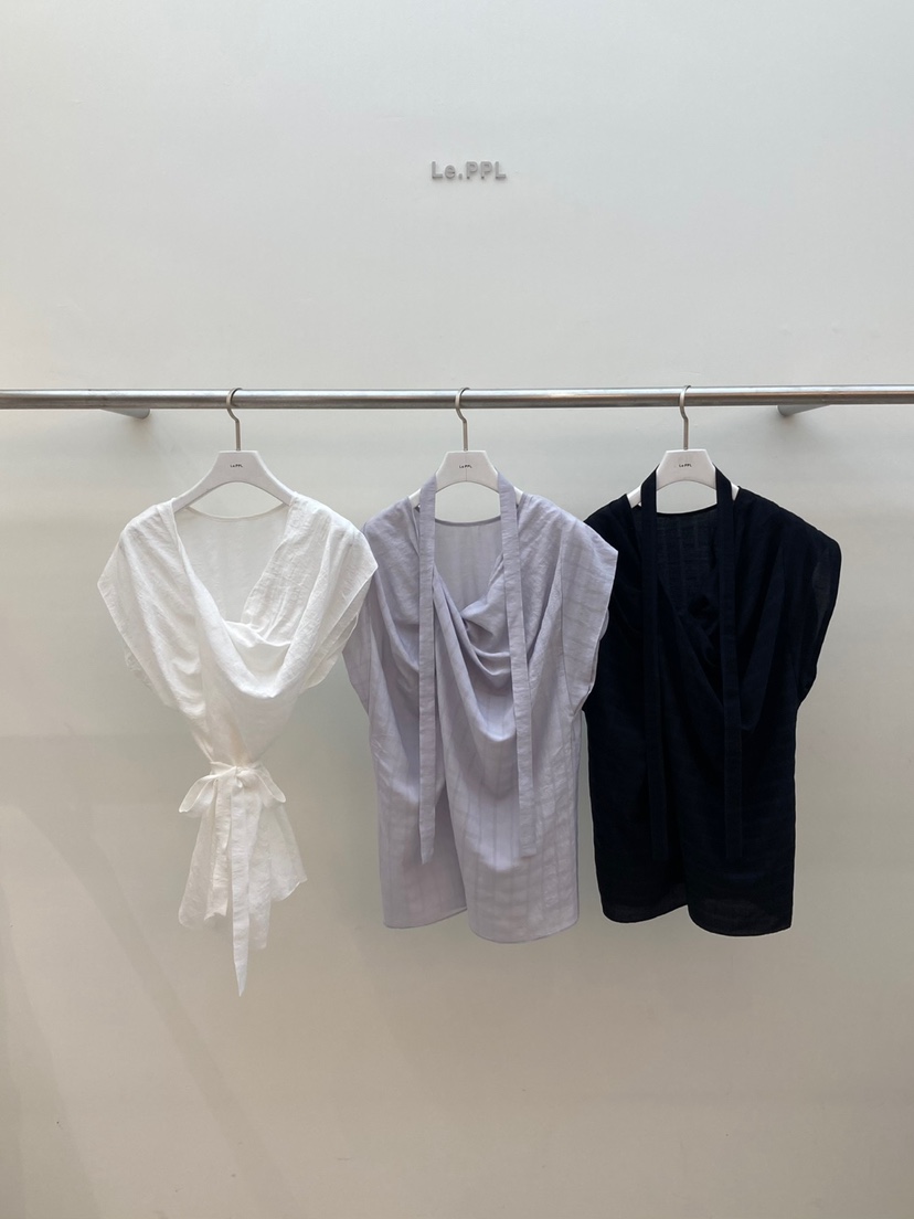 LE-PPL韓國代購女士新品真品時尚職業休閑襯衫蕾絲衫含脖帶LE-PPL襯衫/蕾絲衫圖色3左三色