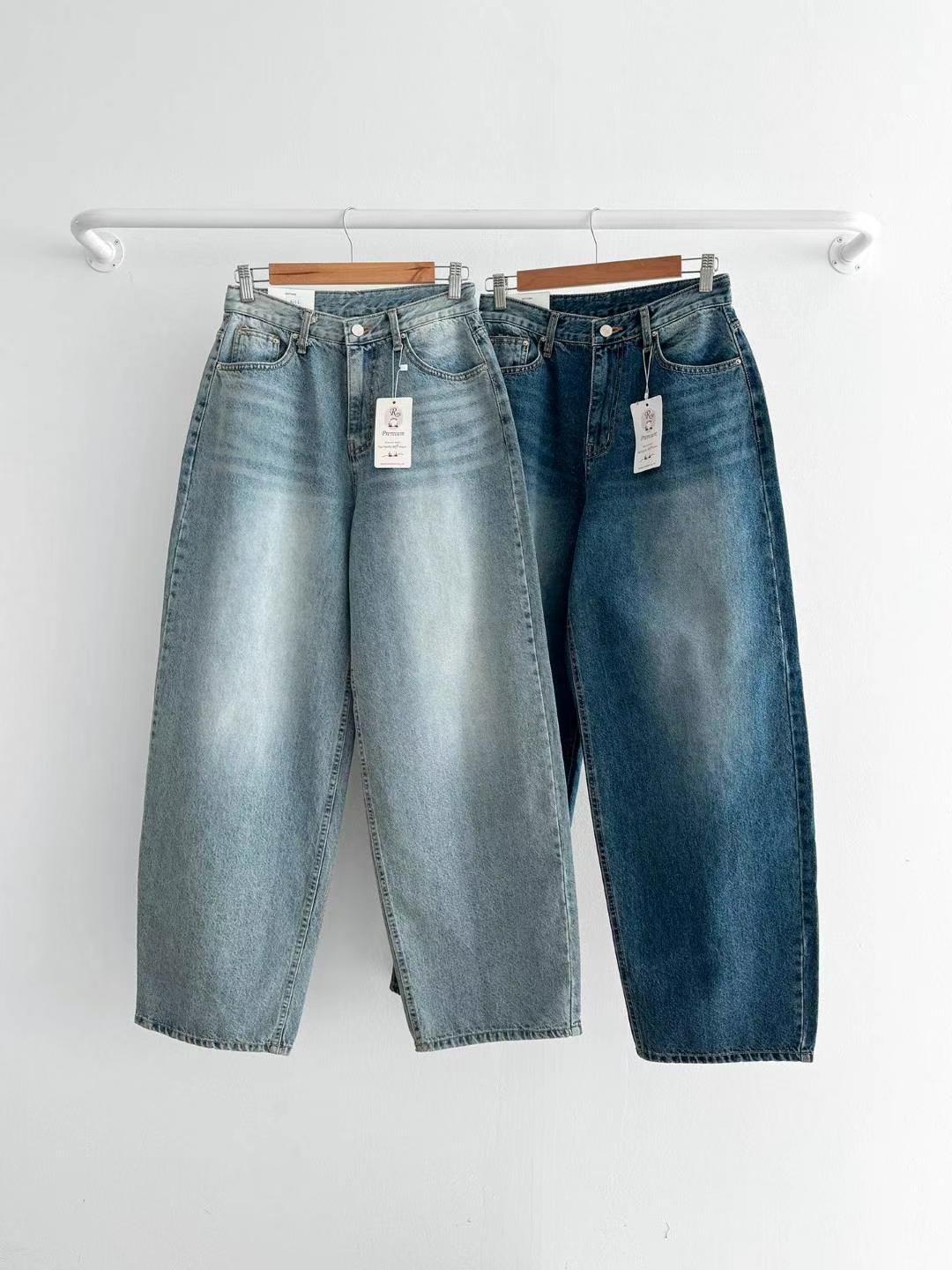 STYLE LAB韓國直郵女士新品25春夏真品人氣牛仔褲不含腰帶STYLE LAB牛仔褲圖色2左二色