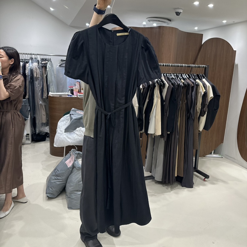 ANDYOUEDITION韓國㊣直郵東大門代購女裝新品熱賣連衣裙含腰繩LE EDITION連衣裙圖色2