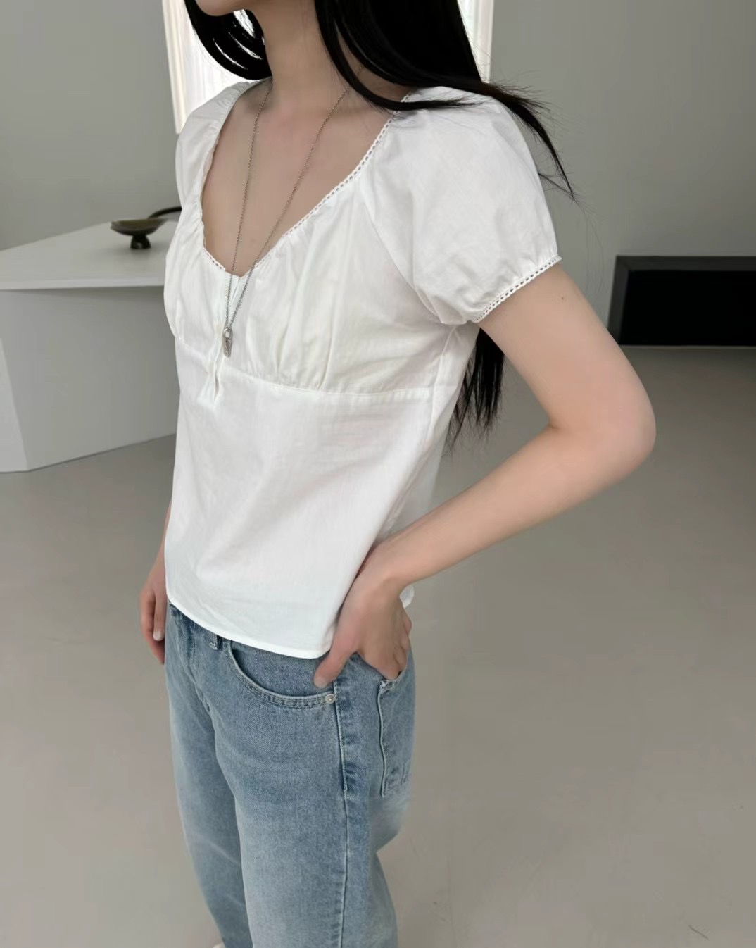 SAGE直郵韓國代購㊣女裝新品推薦人氣25春夏時尚襯衫蕾絲衫SAGE襯衫/蕾絲衫