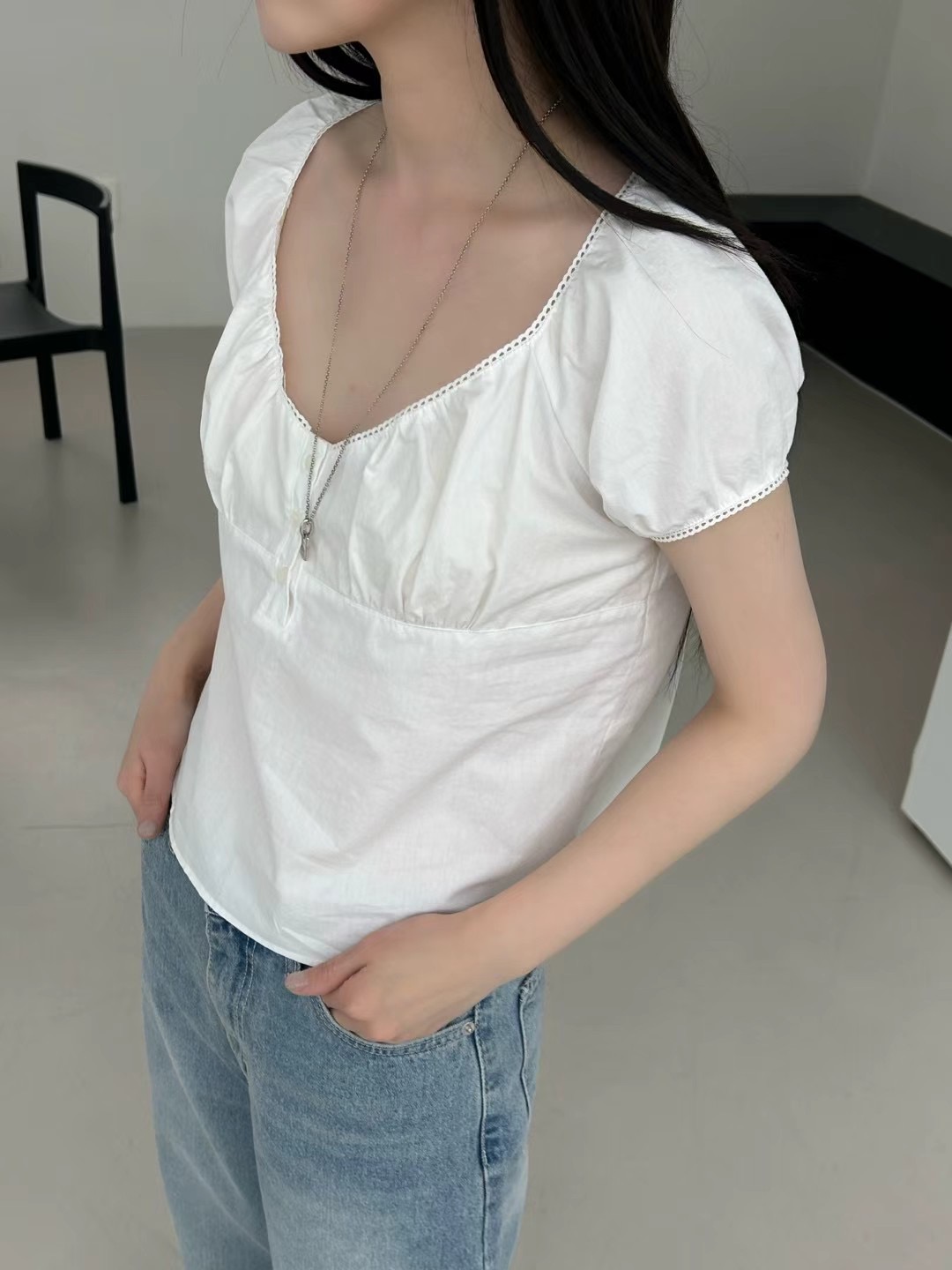 SAGE直郵韓國代購㊣女裝新品推薦人氣25春夏時尚襯衫蕾絲衫SAGE襯衫/蕾絲衫