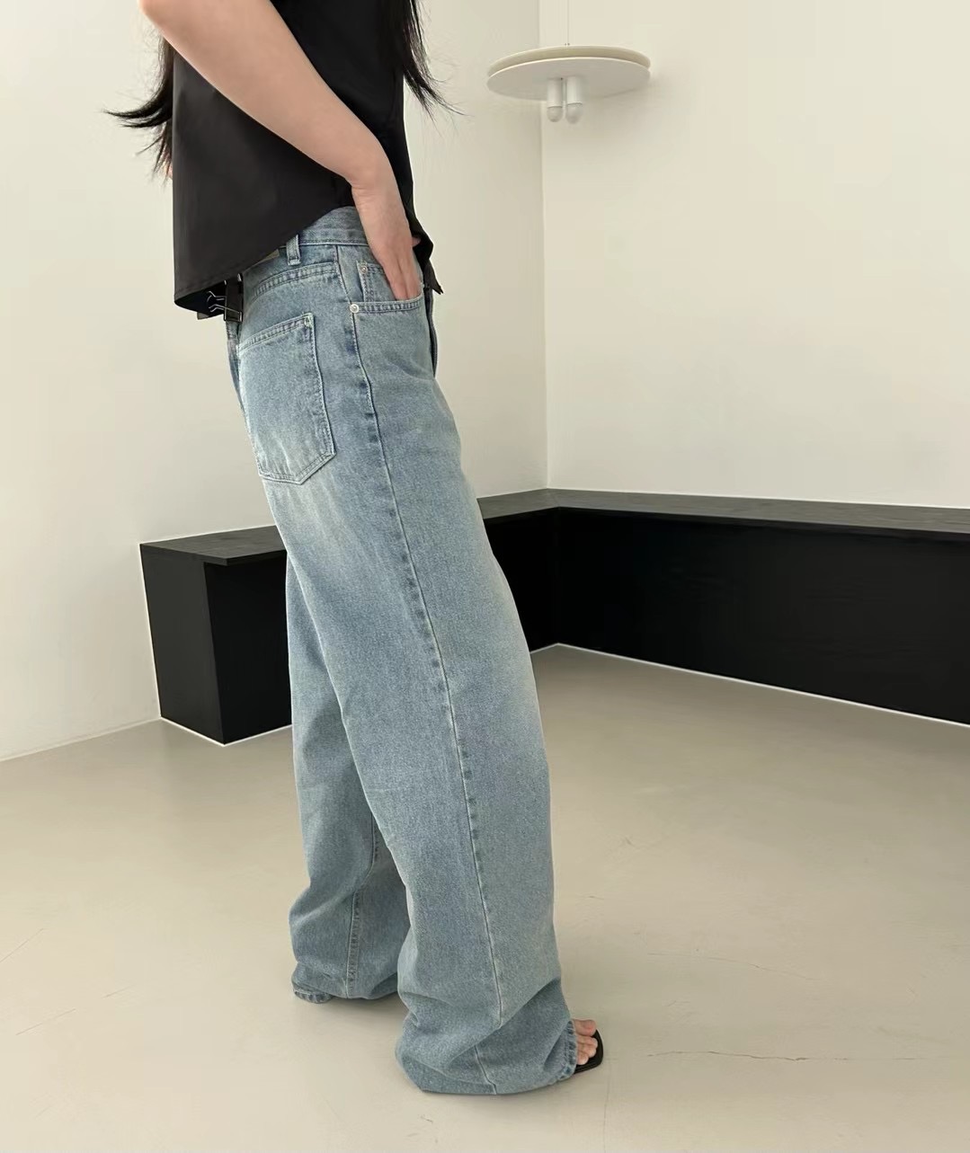 SAGE韓國直郵㊣東大門實拍女裝新款時尚休閑人氣推薦牛仔褲SAGE牛仔褲
