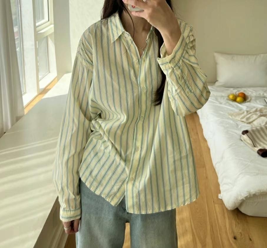 BOUNDARY直郵韓國代購㊣女裝新品人氣休閑熱賣25春夏襯衫蕾絲衫BOUNDARY襯衫/蕾絲衫