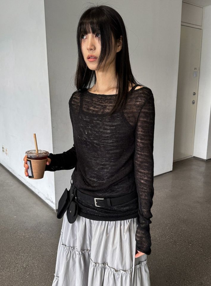 LIVE FOREVER韓國㊣直郵東大門代購女裝新款時尚人氣針織衫LIVE FOR_EVER針織衫
