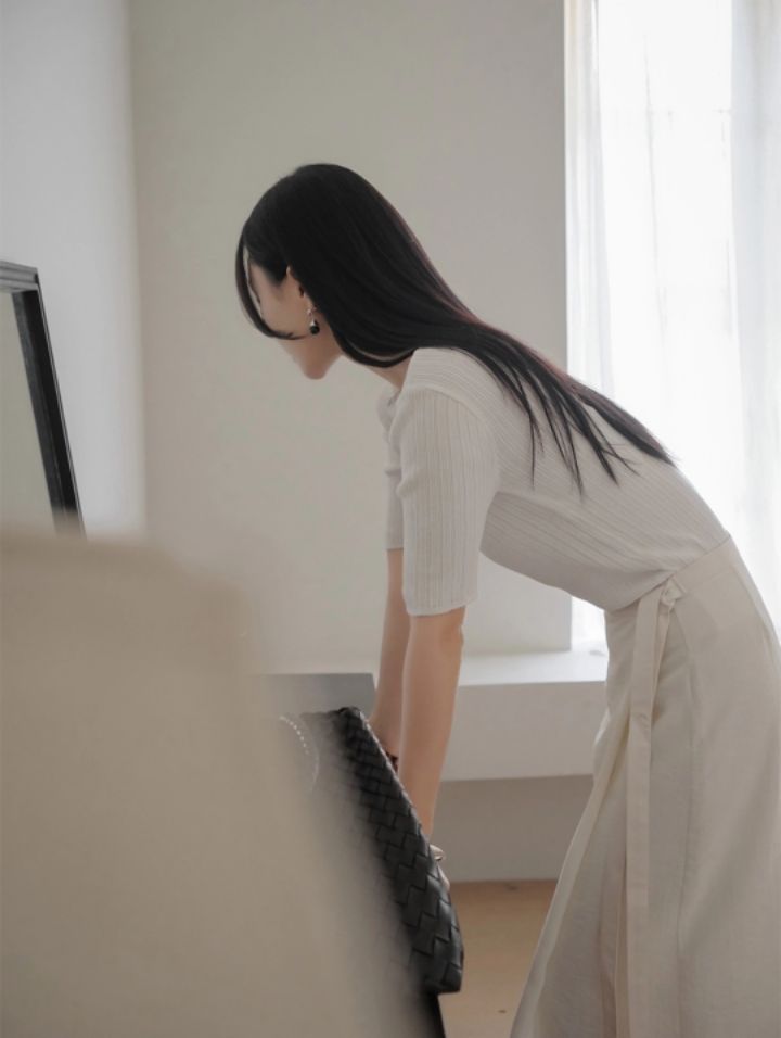 LIVE FOREVER韓國直郵㊣東大門實拍女裝新款熱賣針織衫褶皺LIVE FOR_EVER針織衫
