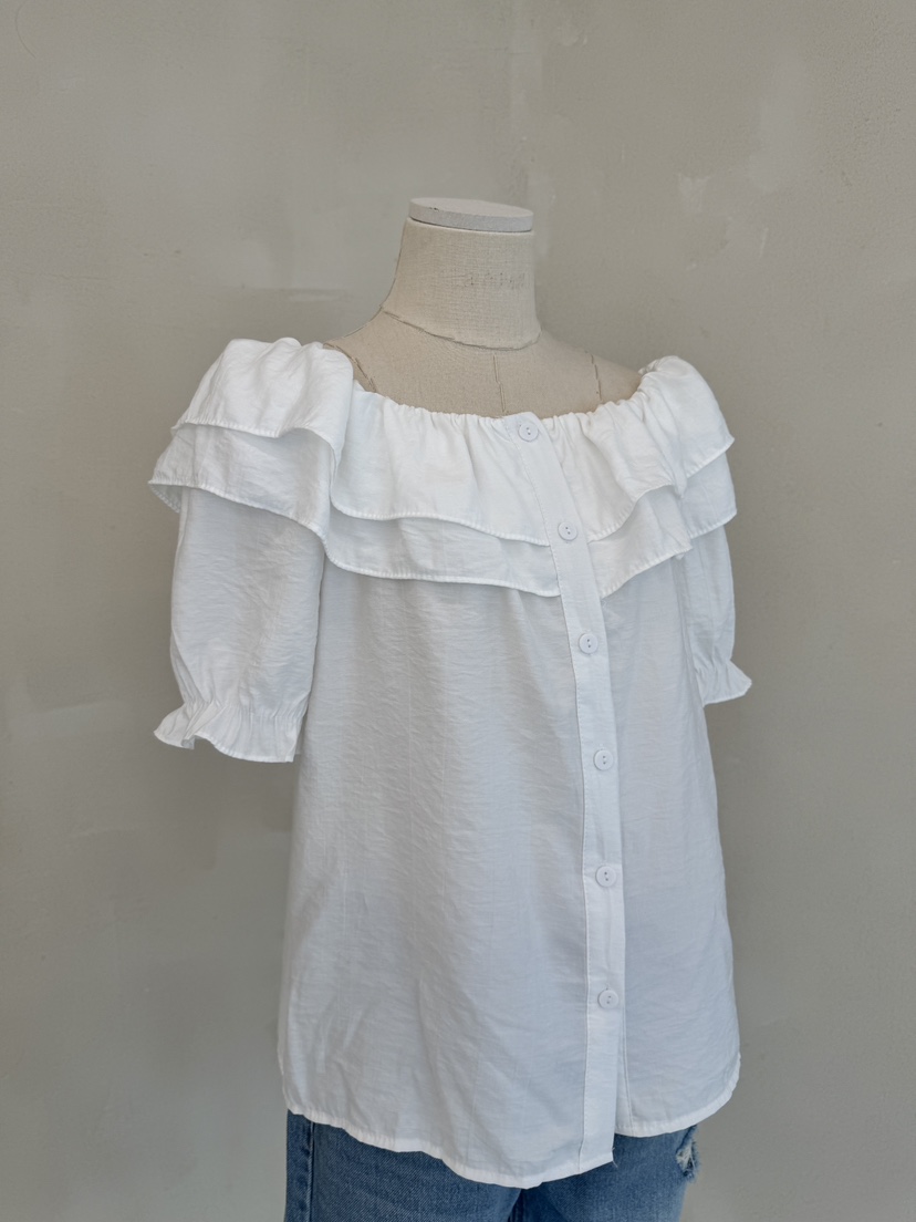 LAUNDRY韓國直郵㊣女裝新款休閑25春夏時尚推薦襯衫蕾絲衫露肩LAUNDRY襯衫/蕾絲衫