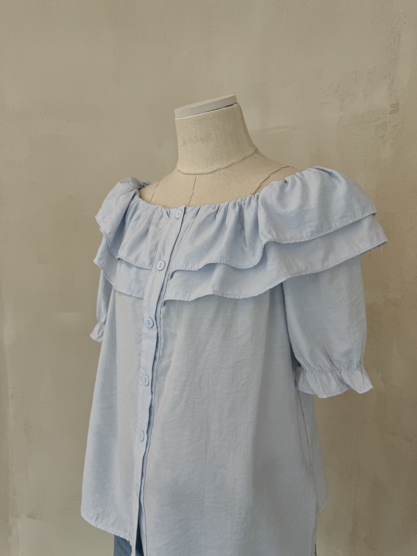 LAUNDRY韓國直郵㊣女裝新款休閑25春夏時尚推薦襯衫蕾絲衫露肩LAUNDRY襯衫/蕾絲衫
