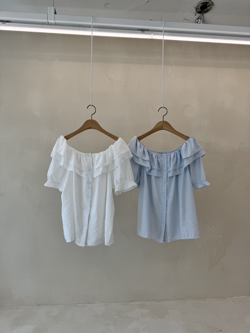 LAUNDRY韓國直郵㊣女裝新款休閑25春夏時尚推薦襯衫蕾絲衫露肩LAUNDRY襯衫/蕾絲衫