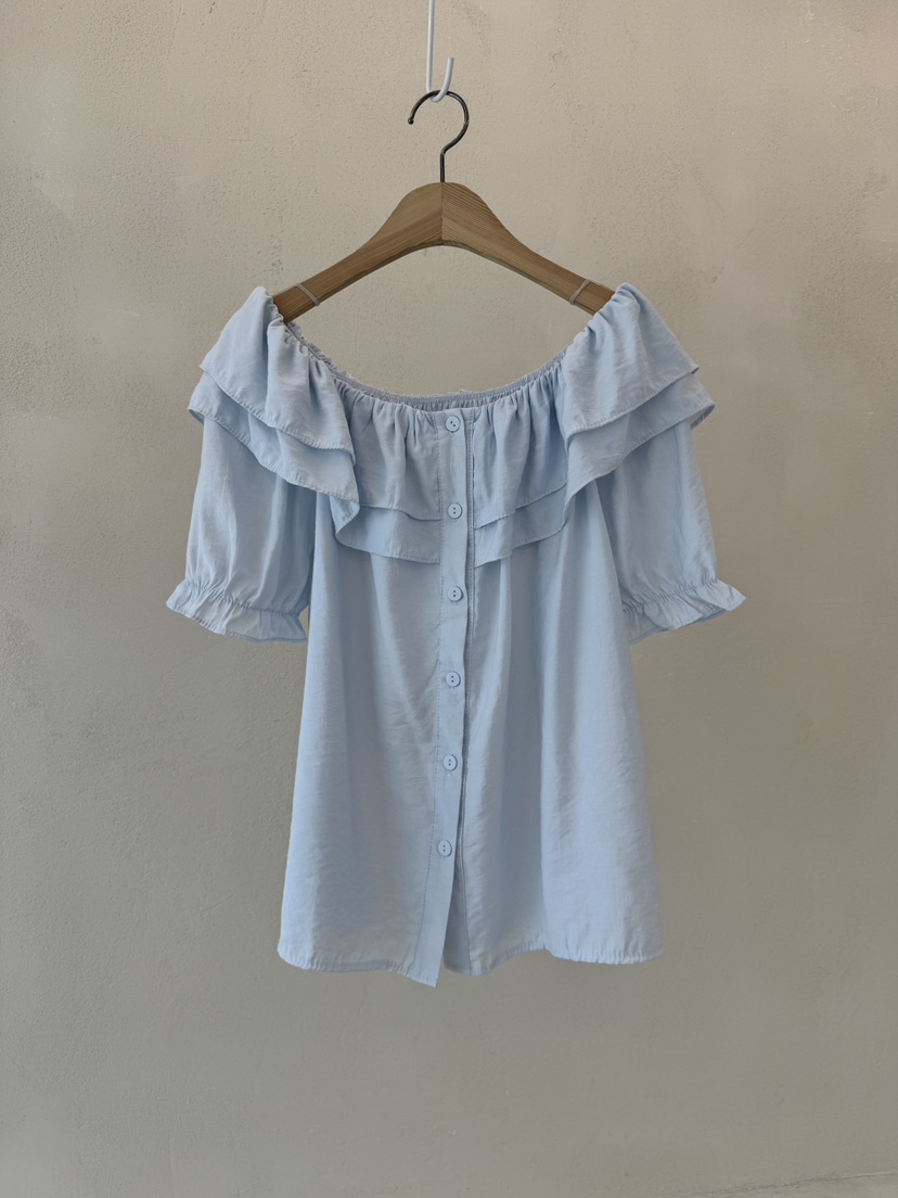 LAUNDRY韓國直郵㊣女裝新款休閑25春夏時尚推薦襯衫蕾絲衫露肩LAUNDRY襯衫/蕾絲衫