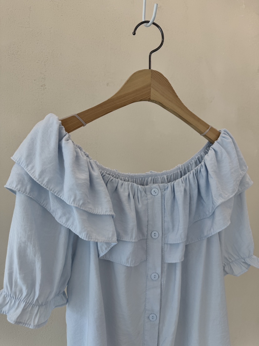 LAUNDRY韓國直郵㊣女裝新款休閑25春夏時尚推薦襯衫蕾絲衫露肩LAUNDRY襯衫/蕾絲衫