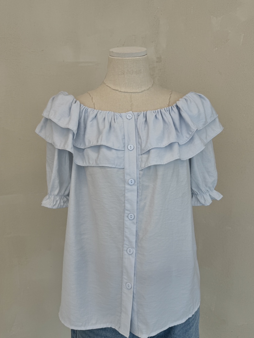 LAUNDRY韓國直郵㊣女裝新款休閑25春夏時尚推薦襯衫蕾絲衫露肩LAUNDRY襯衫/蕾絲衫圖色2