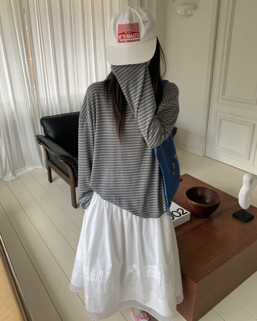 PEBBLE韓國㊣直郵東大門代購女裝新品25春夏時尚推薦長袖T恤PEBBLE/LAYER長袖T恤