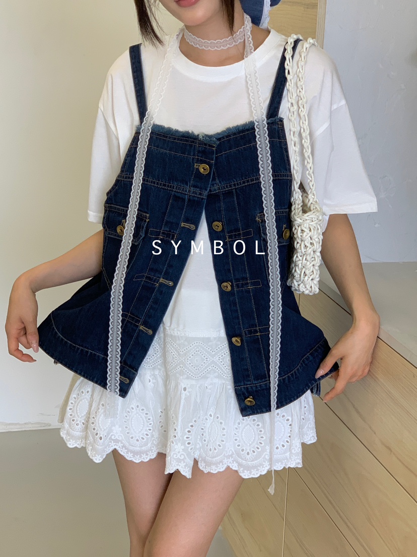SYMBOL韓國直郵㊣女裝新品熱賣時尚25春夏人氣馬甲不含內搭SYMBOL馬甲