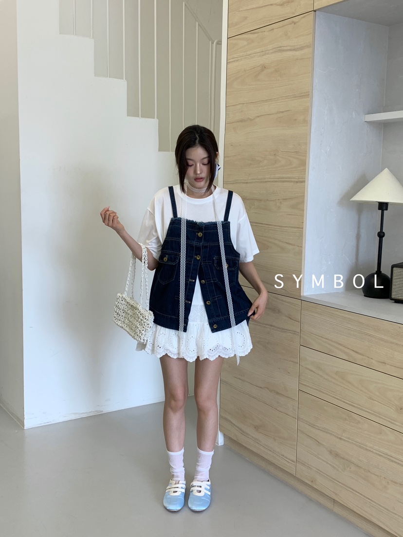 SYMBOL韓國直郵㊣女裝新品熱賣時尚25春夏人氣馬甲不含內搭SYMBOL馬甲