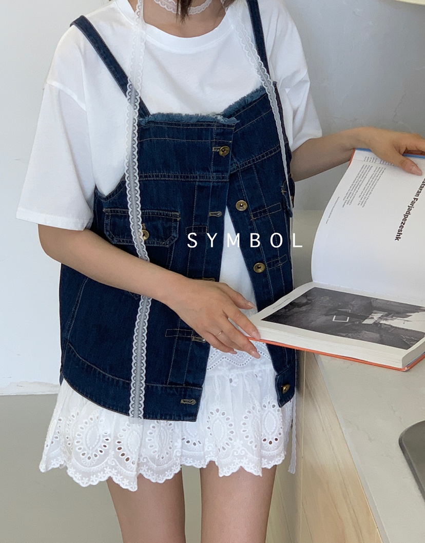 SYMBOL韓國直郵㊣女裝新品熱賣時尚25春夏人氣馬甲不含內搭SYMBOL馬甲