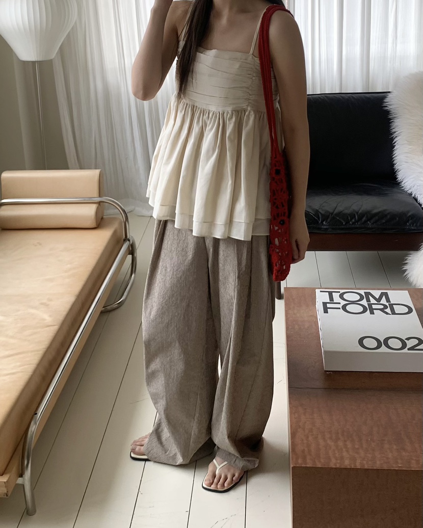 PEBBLE直郵韓國代購㊣女裝新款休閑25春夏推薦熱賣時尚休閑褲PEBBLE/LAYER休閑褲
