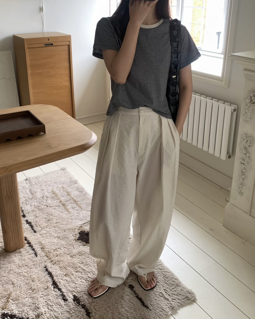 PEBBLE直郵韓國代購㊣女裝新款休閑25春夏推薦熱賣時尚休閑褲PEBBLE/LAYER休閑褲
