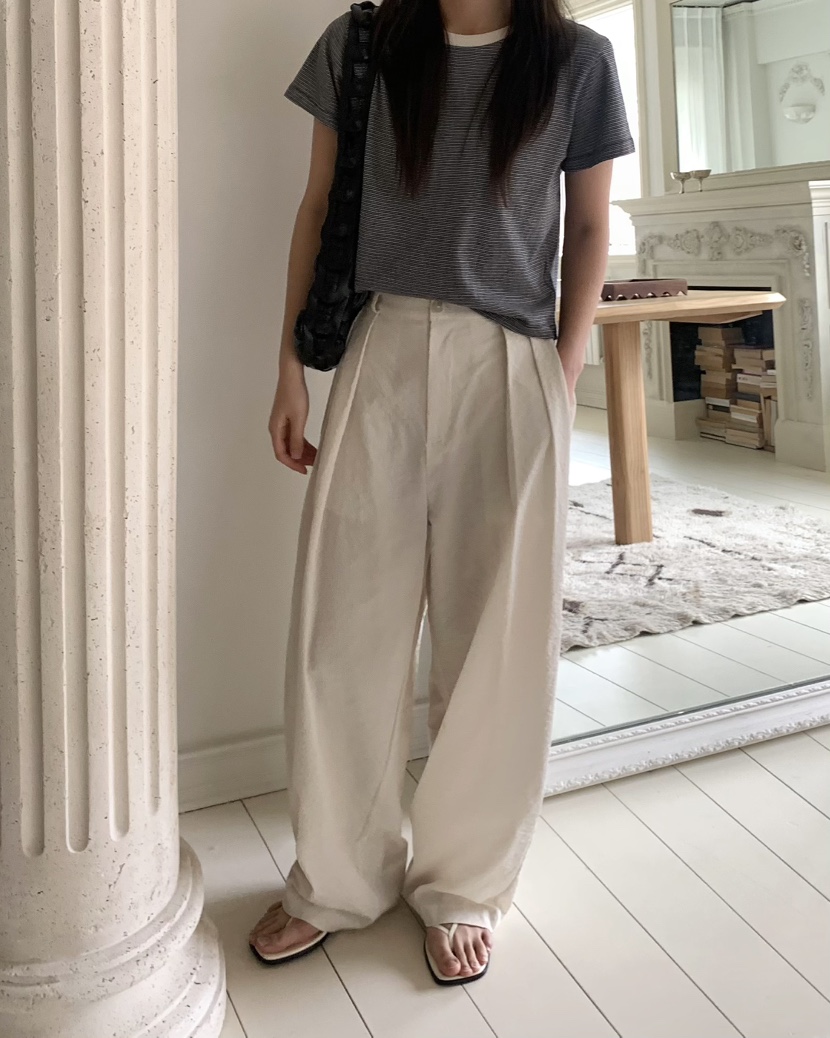 PEBBLE直郵韓國代購㊣女裝新款休閑25春夏推薦熱賣時尚休閑褲PEBBLE/LAYER休閑褲