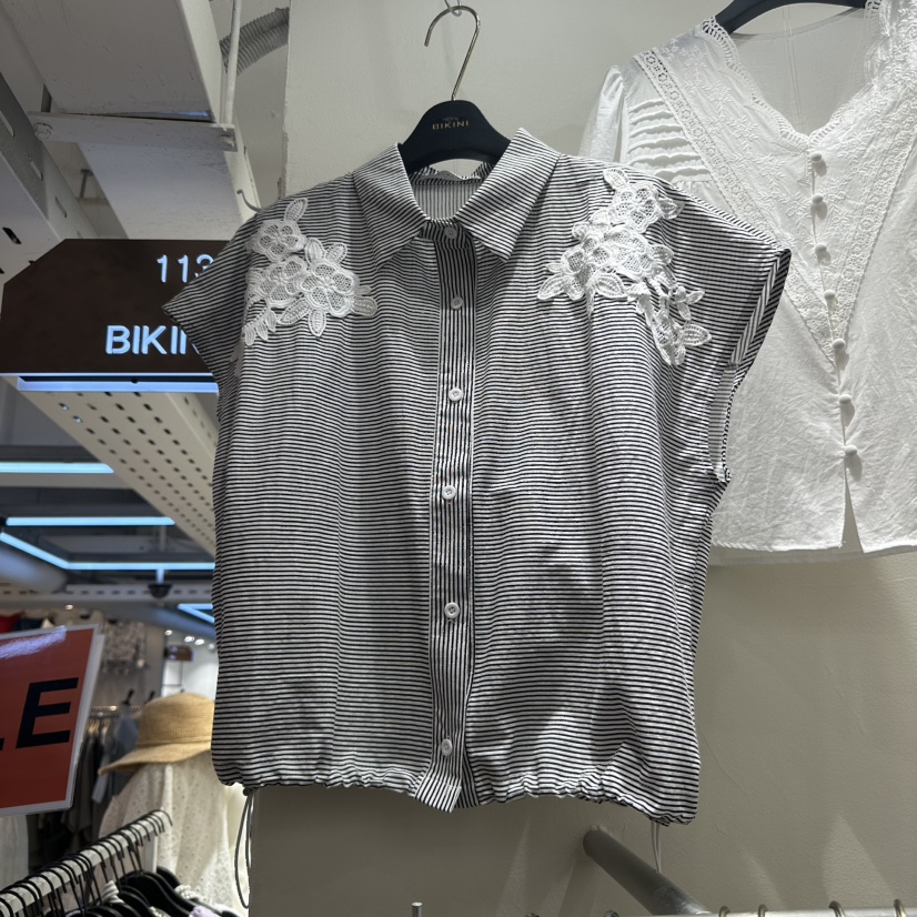 BIKINI直郵韓國代購㊣女裝新款推薦25春夏人氣時尚襯衫蕾絲衫BIKINI襯衫/蕾絲衫