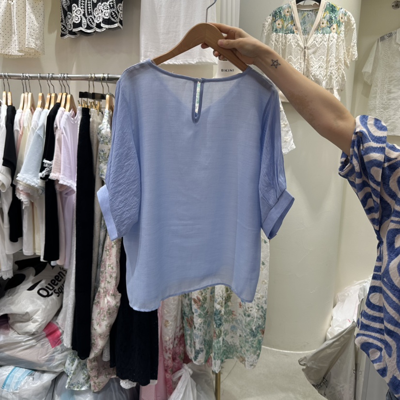 BIKINI直郵韓國代購㊣女裝新品推薦熱賣人氣休閑襯衫蕾絲衫BIKINI襯衫/蕾絲衫