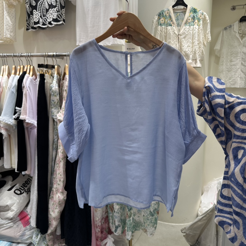 BIKINI直郵韓國代購㊣女裝新品推薦熱賣人氣休閑襯衫蕾絲衫BIKINI襯衫/蕾絲衫圖色2
