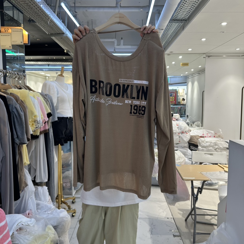 SAGE BRUSH韓國直郵㊣女裝新品25春夏人氣時尚熱賣長袖T恤SAGE BRUSH長袖T恤圖色4