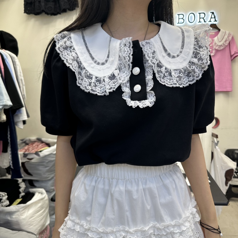 BORA BORA韓國直郵㊣東大門實拍女裝新款時尚熱賣休閑25春夏T恤BORA BORAT恤圖色3