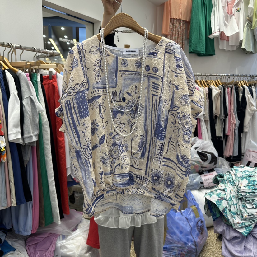 HAPPYBERRY韓國直郵㊣女裝新品時尚休閑25春夏人氣襯衫蕾絲衫HAPPYBERRY襯衫/蕾絲衫圖色2