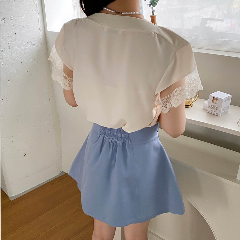 BLUE RIBBON韓國㊣直郵東大門代購女裝新款人氣襯衫蕾絲衫BLUE RIBBON襯衫/蕾絲衫