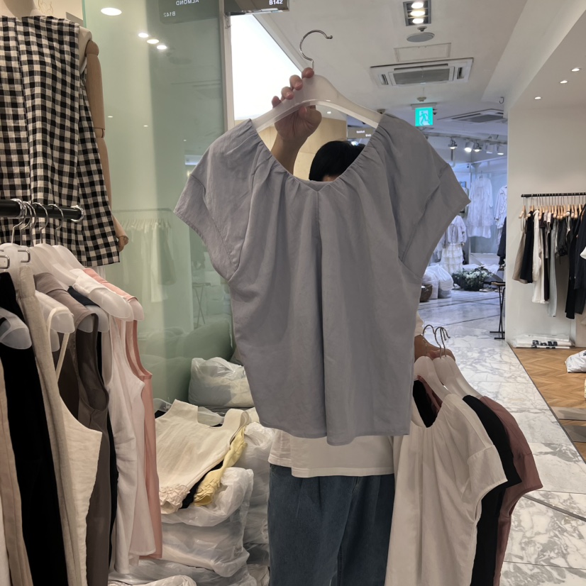 ALMOND直郵韓國代購㊣女裝新品熱賣人氣25春夏休閑襯衫蕾絲衫ALMOND襯衫/蕾絲衫