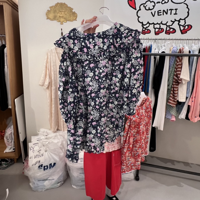 VENTI韓國直郵㊣東大門實拍女裝新款人氣時尚25春夏襯衫蕾絲衫VENTI襯衫/蕾絲衫