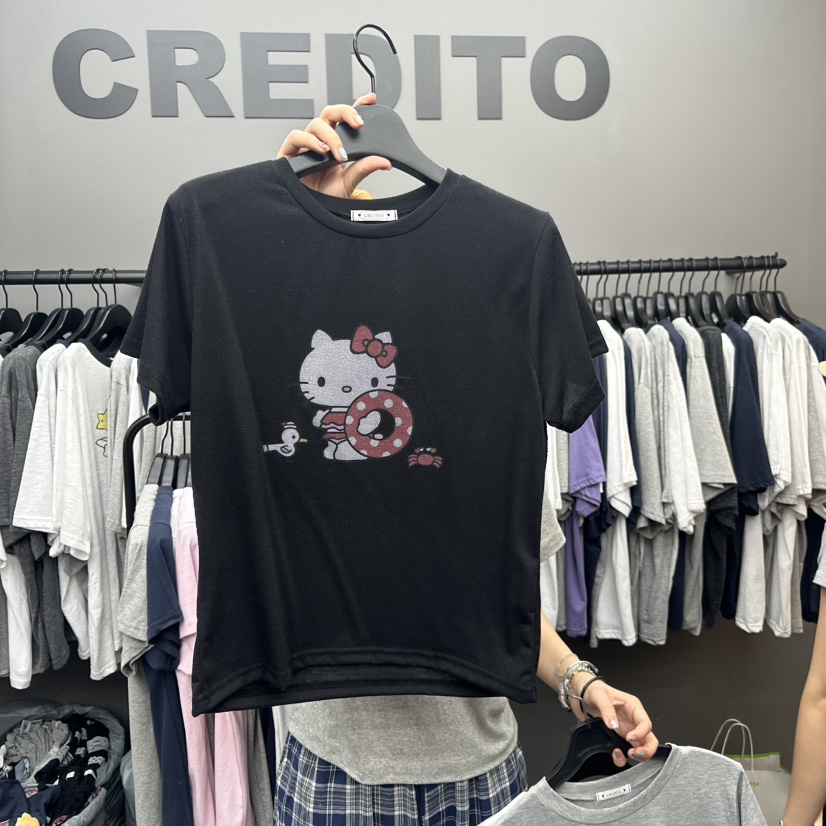 CREDITO韓國直郵㊣女裝新款休閑人氣時尚25春夏推薦熱賣T恤CREDITOT恤圖色3