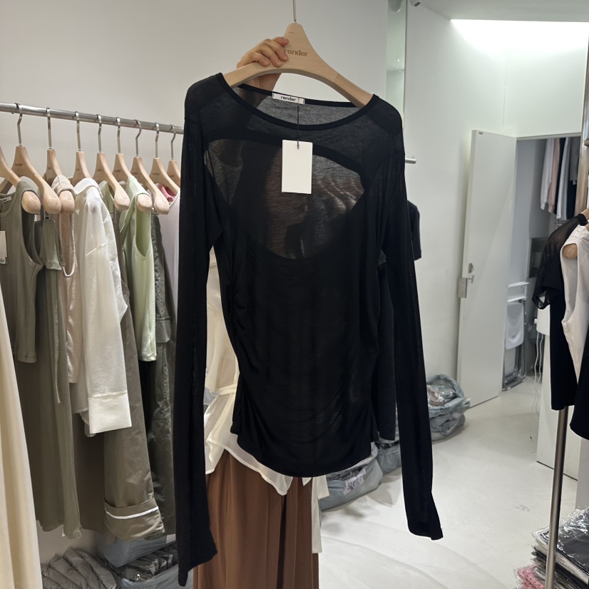 RENDER韓國直郵㊣女裝新款熱賣25春夏推薦時尚人氣休閑長袖T恤RENDER長袖T恤圖色4
