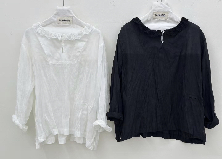 LE JARDINET直郵韓國代購㊣女裝新品25春夏襯衫蕾絲衫蕾絲LE JARDINET襯衫/蕾絲衫