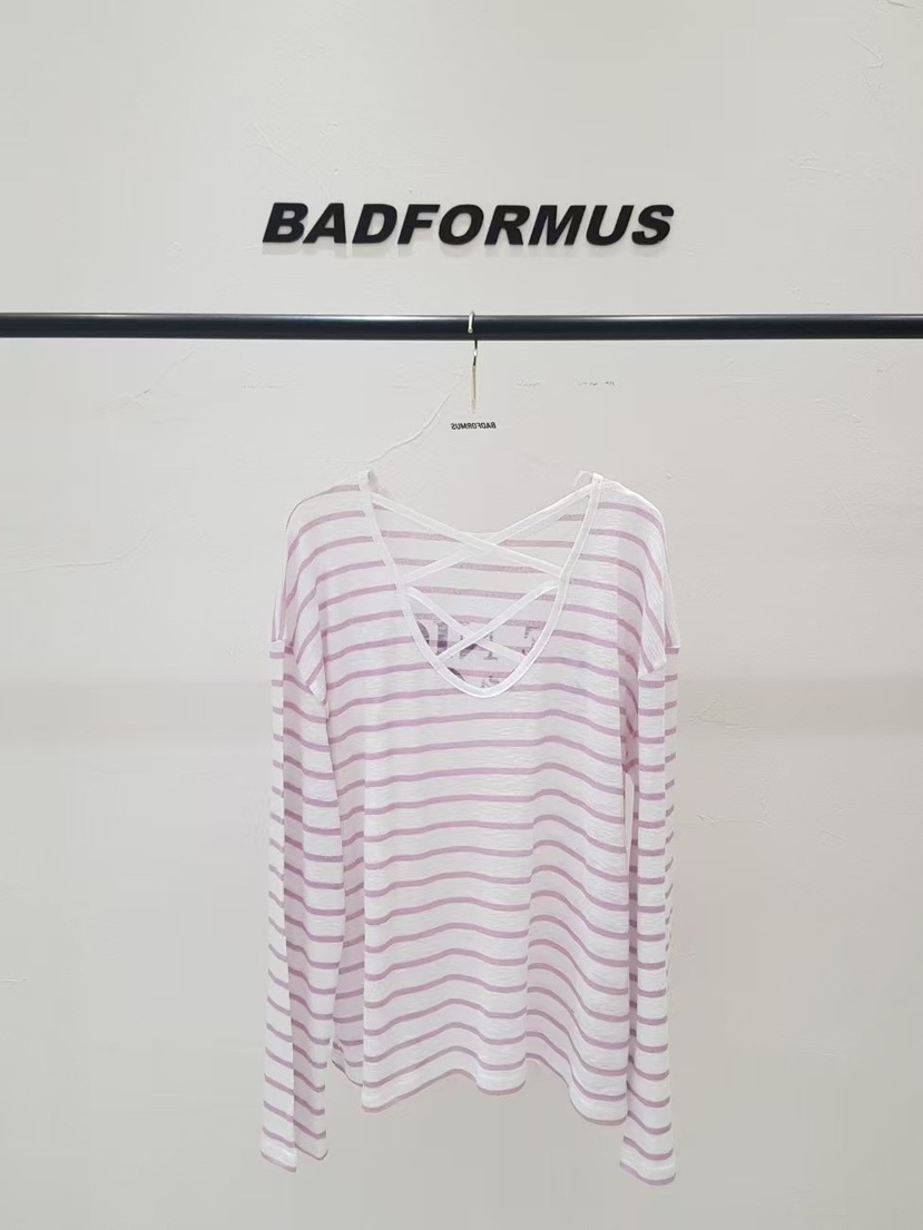 BADFORMUS韓國直郵㊣女裝新款推薦休閑25春夏時尚熱賣長袖T恤BADFORMUS長袖T恤