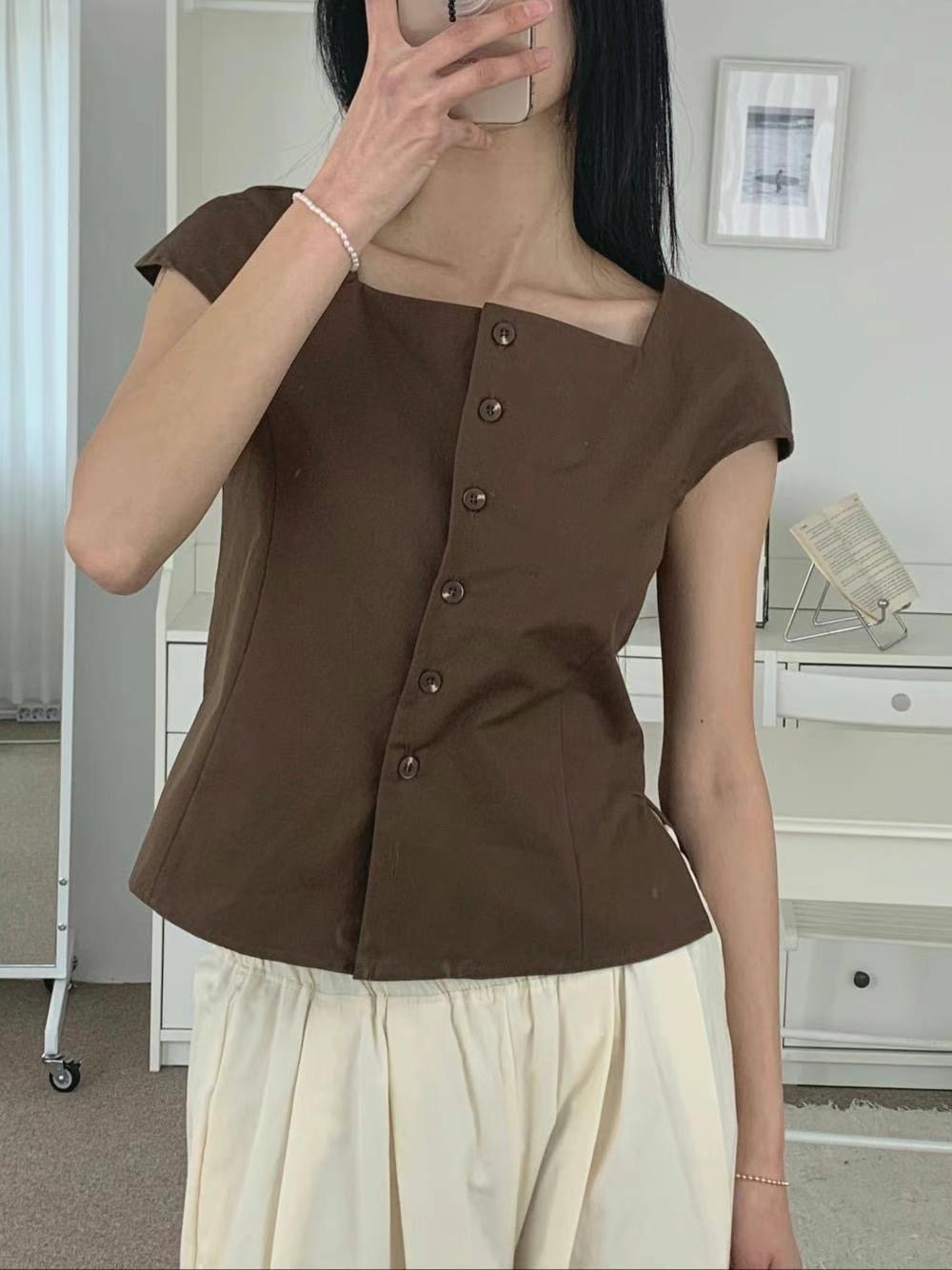 THEMAIN韓國㊣直郵東大門代購女裝新品推薦熱賣休閑襯衫蕾絲衫THEMAIN襯衫/蕾絲衫