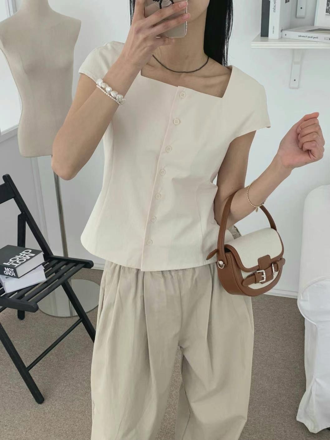 THEMAIN韓國㊣直郵東大門代購女裝新品推薦熱賣休閑襯衫蕾絲衫THEMAIN襯衫/蕾絲衫