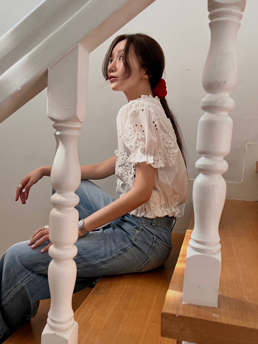 MADE-P直郵韓國代購㊣女裝新品推薦休閑25春夏人氣襯衫蕾絲衫MADE-P襯衫/蕾絲衫