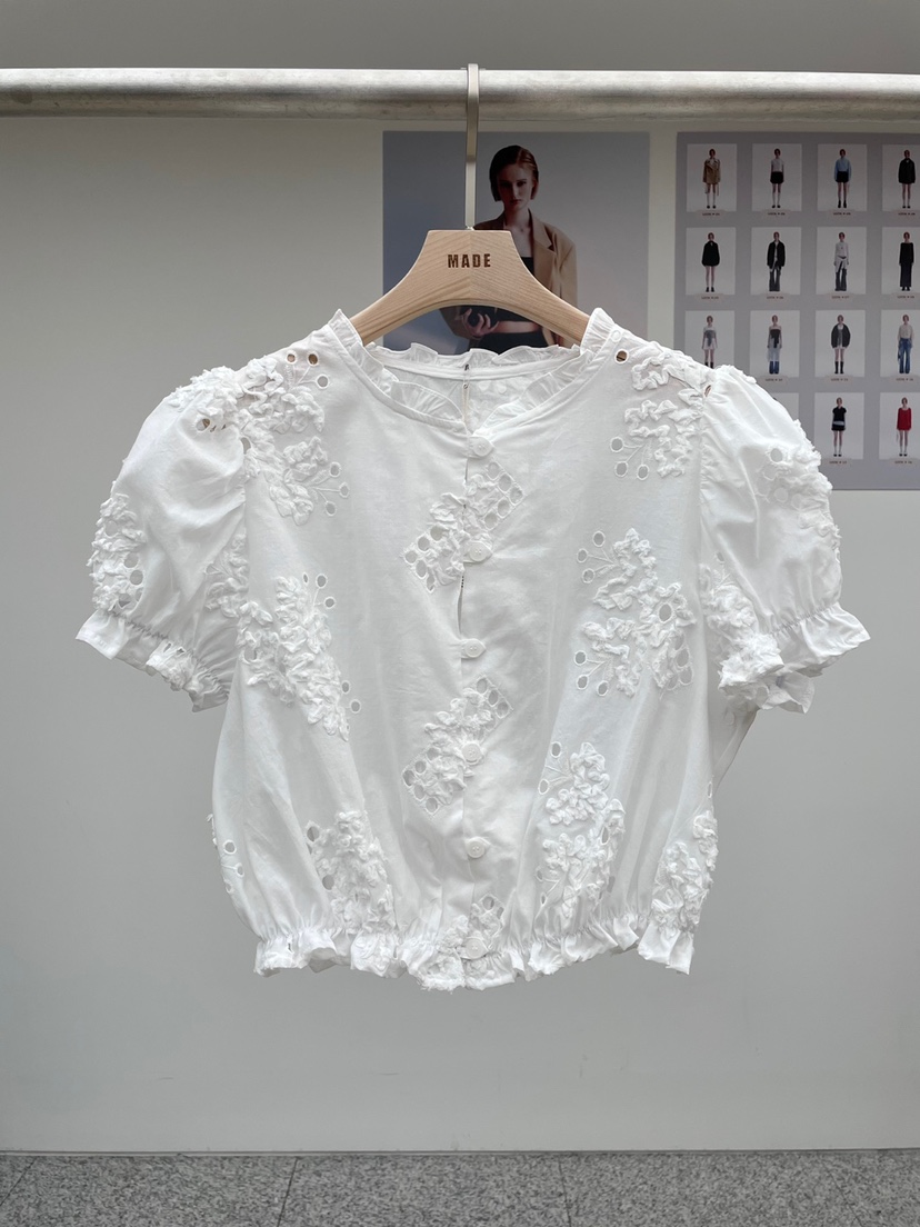 MADE-P直郵韓國代購㊣女裝新品推薦休閑25春夏人氣襯衫蕾絲衫MADE-P襯衫/蕾絲衫