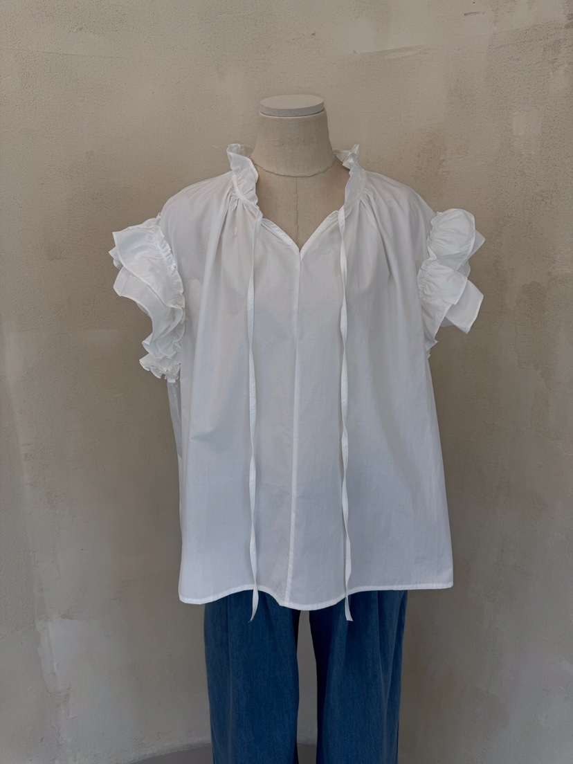 LAUNDRY韓國直郵㊣女裝新品人氣時尚熱賣推薦襯衫蕾絲衫荷葉邊LAUNDRY襯衫/蕾絲衫